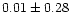 $ 0.01 \pm 0.28$
