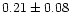 $ 0.21 \pm 0.08$