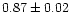 $ 0.87 \pm 0.02$