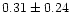 $ 0.31 \pm 0.24$