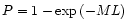 $P = 1 - \exp{(-ML)}$