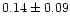 $ 0.14 \pm 0.09$