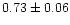 $ 0.73 \pm 0.06$