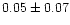 $ 0.05 \pm 0.07$