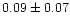 $ 0.09 \pm 0.07$