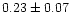 $ 0.23 \pm 0.07$
