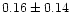 $ 0.16 \pm 0.14$