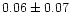 $ 0.06 \pm 0.07$