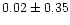 $ 0.02 \pm 0.35$