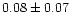 $ 0.08 \pm 0.07$