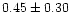 $ 0.45 \pm 0.30$