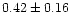 $ 0.42 \pm 0.16$