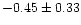 $-0.45 \pm 0.33$