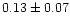 $ 0.13 \pm 0.07$