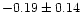 $-0.19 \pm 0.14$