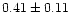 $ 0.41 \pm 0.11$