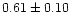 $ 0.61 \pm 0.10$