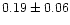 $ 0.19 \pm 0.06$