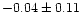 $-0.04 \pm 0.11$