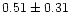 $ 0.51 \pm 0.31$