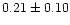 $ 0.21 \pm 0.10$