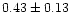 $ 0.43 \pm 0.13$