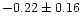 $-0.22 \pm 0.16$