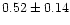 $ 0.52 \pm 0.14$