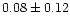 $ 0.08 \pm 0.12$