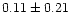 $ 0.11 \pm 0.21$