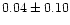 $ 0.04 \pm 0.10$