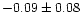 $-0.09 \pm 0.08$