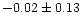 $-0.02 \pm 0.13$