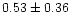 $ 0.53 \pm 0.36$
