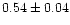 $ 0.54 \pm 0.04$