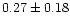 $ 0.27 \pm 0.18$