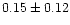$ 0.15 \pm 0.12$