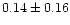 $ 0.14 \pm 0.16$