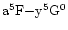 ${\rm a^5F}{-}{\rm y^5G^0}$