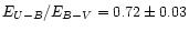 $E_{U-B}/E_{B{-}V}=0.72\pm0.03$