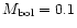 $M_{\rm bol}=0.1$