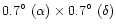 $0.7\hbox{$^\circ$ }(\alpha)\times0.7\hbox{$^\circ$ }(\delta)$