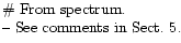 $\textstyle \parbox{17.3cm}{
\char93  From spectrum. \\
* -- See comments in Sect.~5.}$