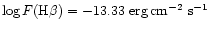 $\log F({\rm H}\beta)= -13.33~{\rm
erg\,cm^{-2}~s^{-1} }$