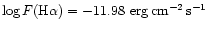 $\log
F({\rm H}\alpha) =-11.98~{\rm erg\,cm^{-2}\,s^{-1} }$