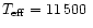 $T_{\rm eff}=11\,500\;$