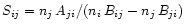 $S_{ij}=n_j\,A_{ji}/(n_i\,B_{ij}-n_j\,B_{ji})$