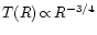 $T(R)\,{\propto }\,R^{-3/4}$