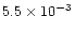 $ 5.5\times 10^{-3}$