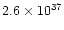 $ 2.6\times 10^{37}$